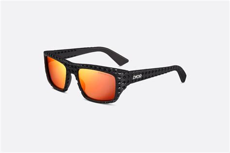 Dior3D S1I Verspiegelte, rechteckige Sonnenbrille in Orange 